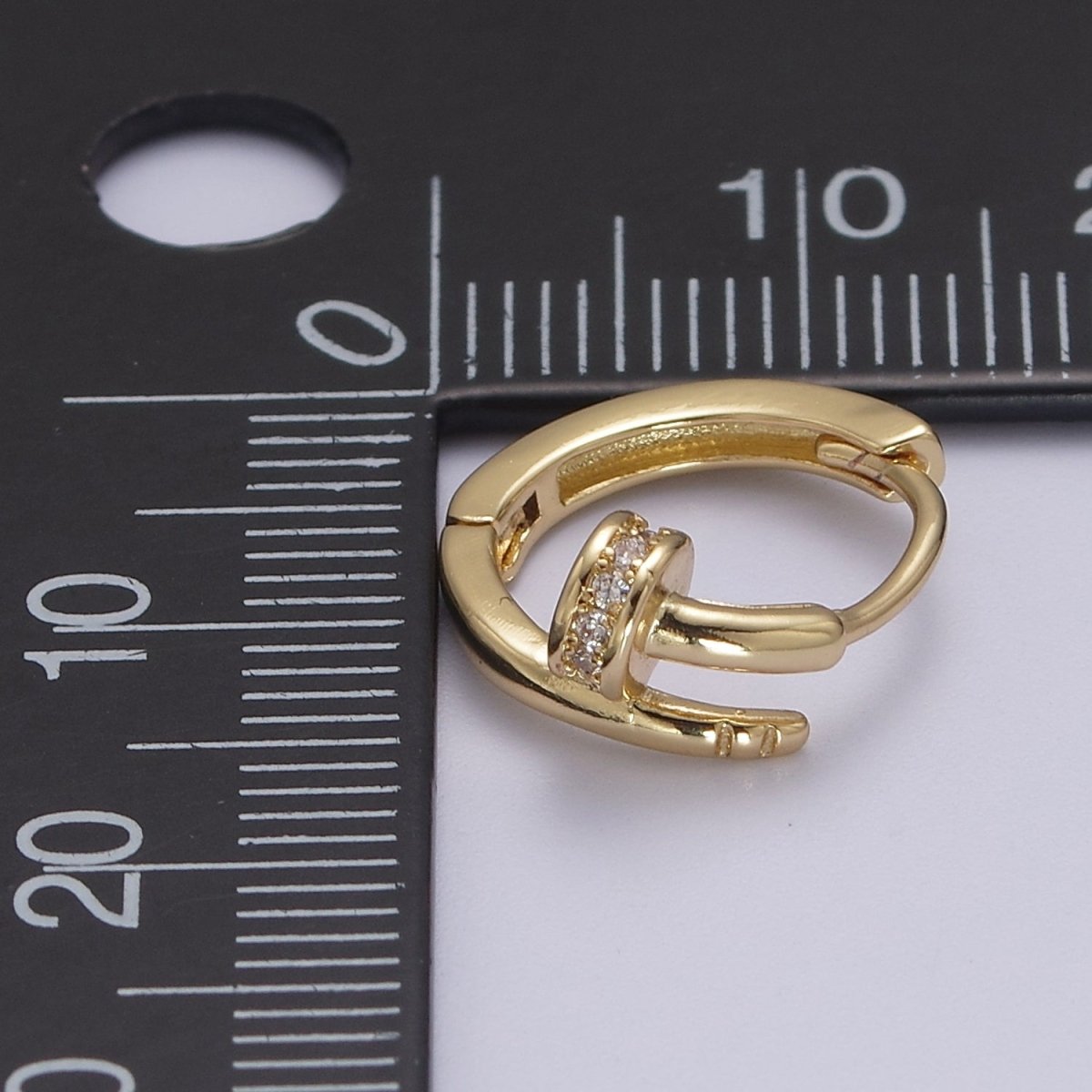 Dainty Gold Spiral Huggie Earring Fashion Jewelry V-139