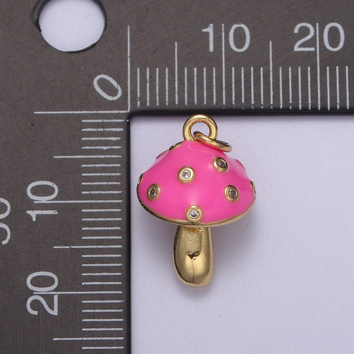 Dainty Magic Mushroom Charms -Shroomie Pendants Bracelet Necklace -Kawaii Pink Red White color N-341 - N-343