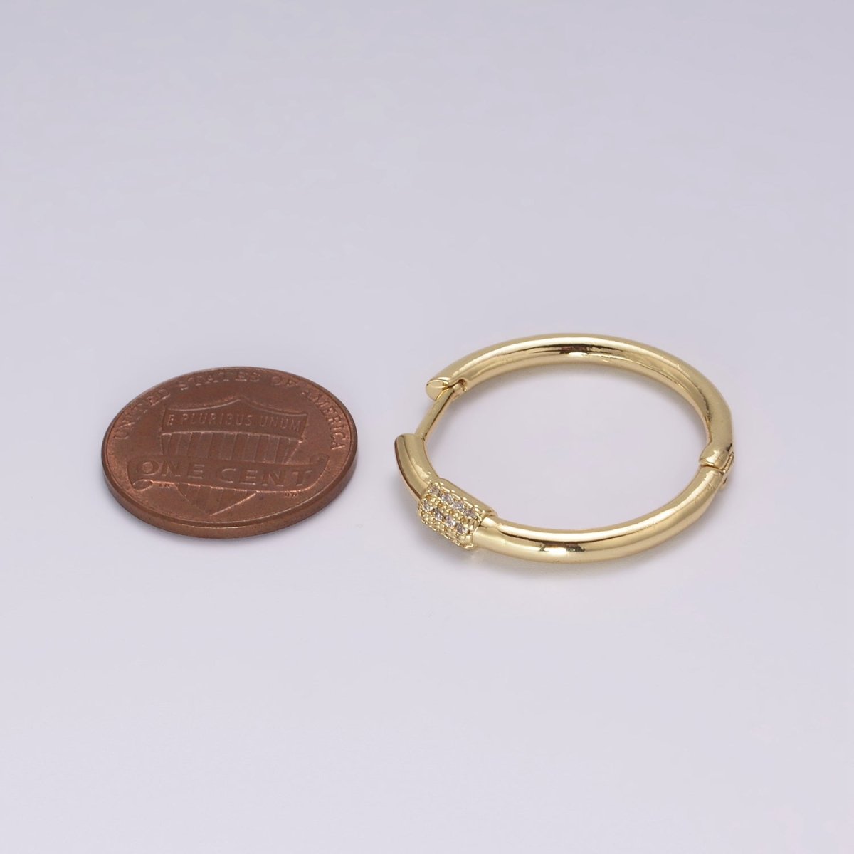 Dainty pave zirconia hoops, 25mm cz hoop earrings, Dainty earrings, Minimalist earrings, Thin hoops, Gold pave hoops T-231 T-232