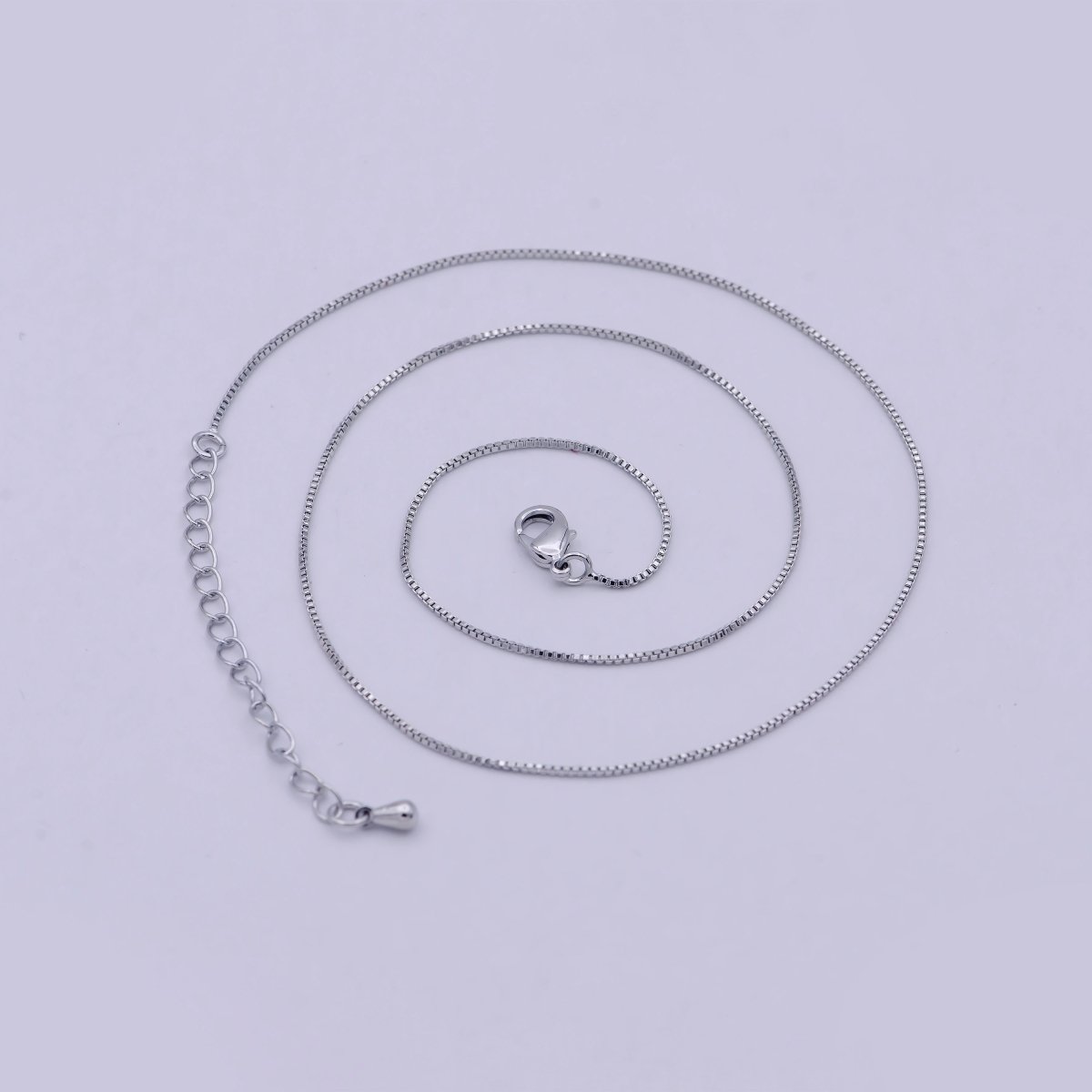 Dainty silver BOX chain finished chain everyday chain, simple silver chain ready to wear | WA-795 Clearance Pricing