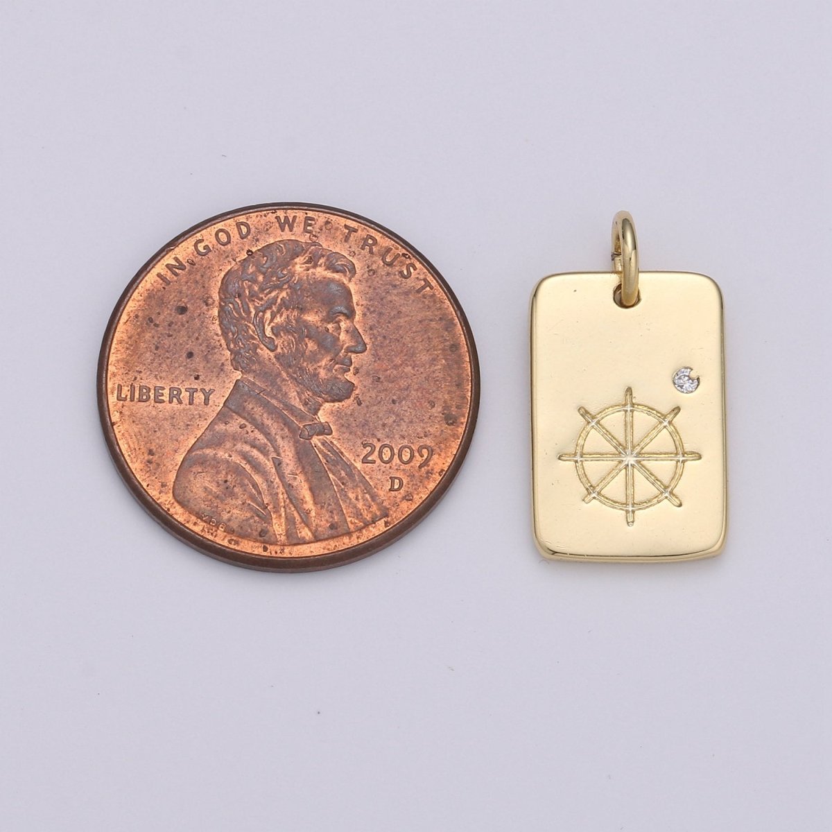 Dainty Wheels Pendant - 10x17 Charm, Wheel Pendant, Gold Filled Wheel Medallion Charm Wheel Charm Bracelet Earring Necklace D-511