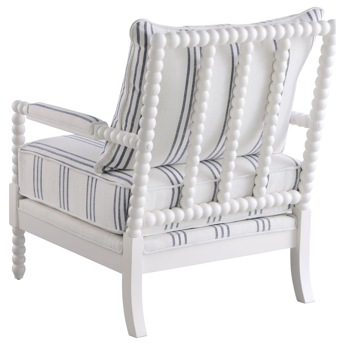 Blanchett Upholstered Bobbin Accent Chair White