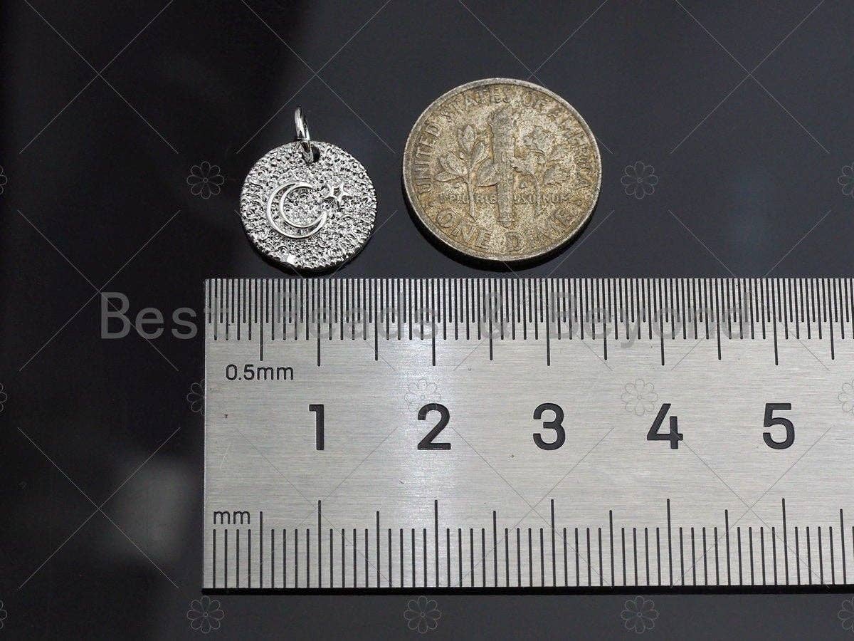 Cresent Moon Star Coin charm, sku#L297