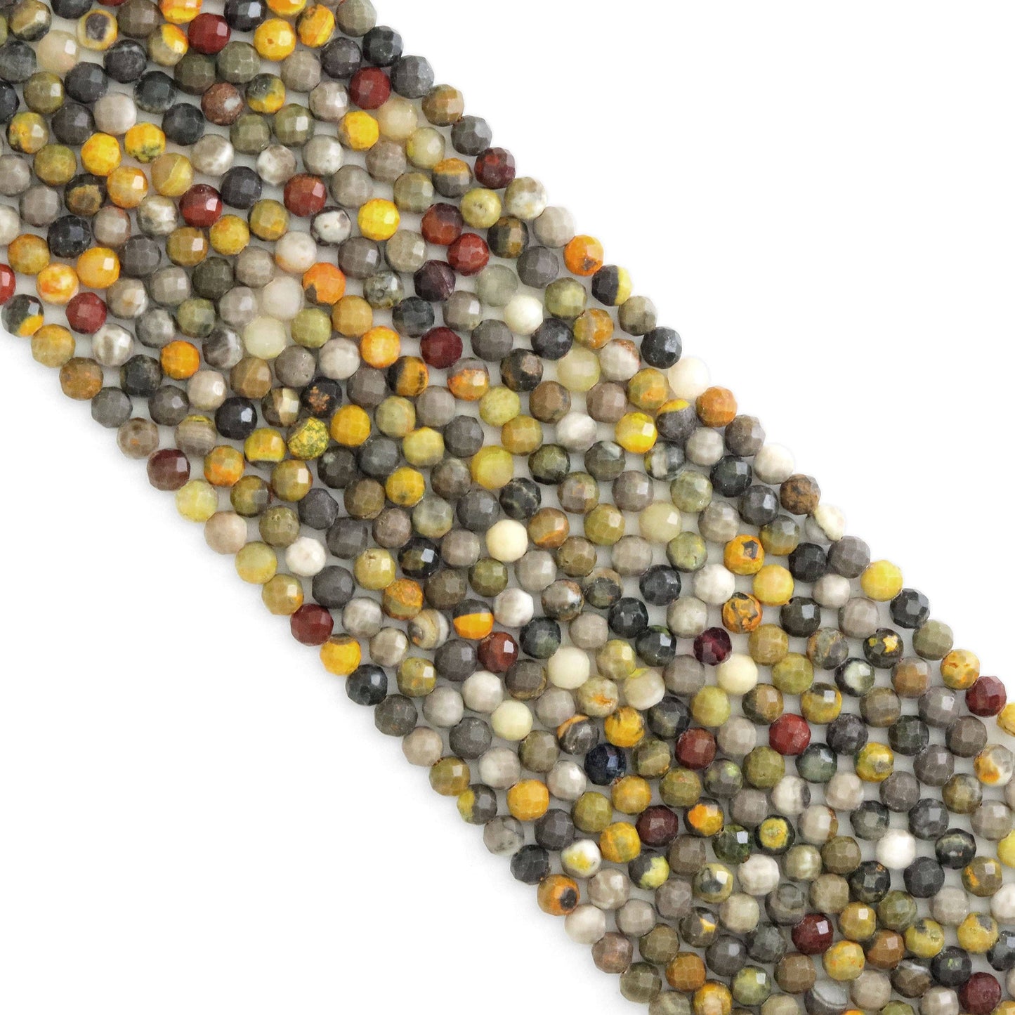 Genuine Bumblebee Jasper Round Faceted Beads, Sku#U1899