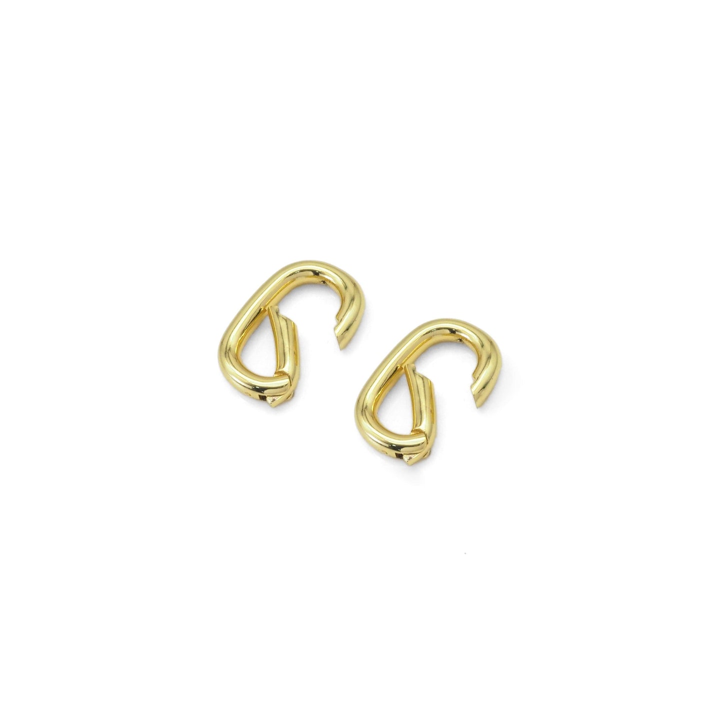 Plain Gold Oval Link Lock Clasp/Spring Clasp, Sku#Y838