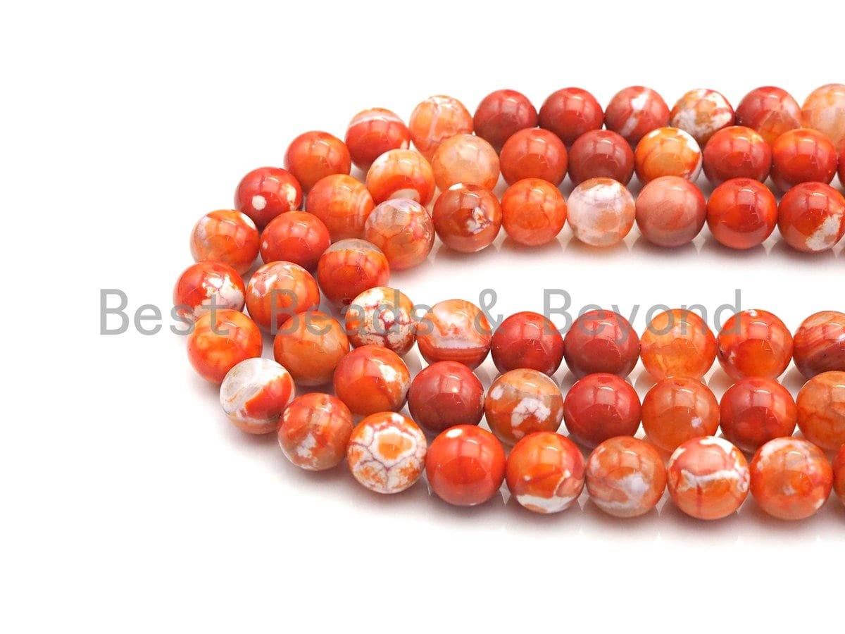 Natural Orange Fire Agate Beads, 6mm/8mm/10mm Round Faceted Fire Agate Beads, 15.5" Full Strand, Sku#UA68