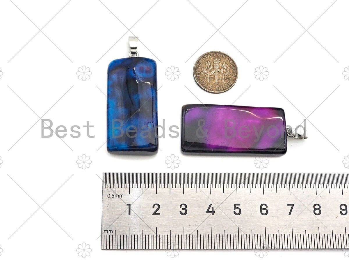 High Quality Natural Druzy Agate Rectangle Shape Pendant, Sa