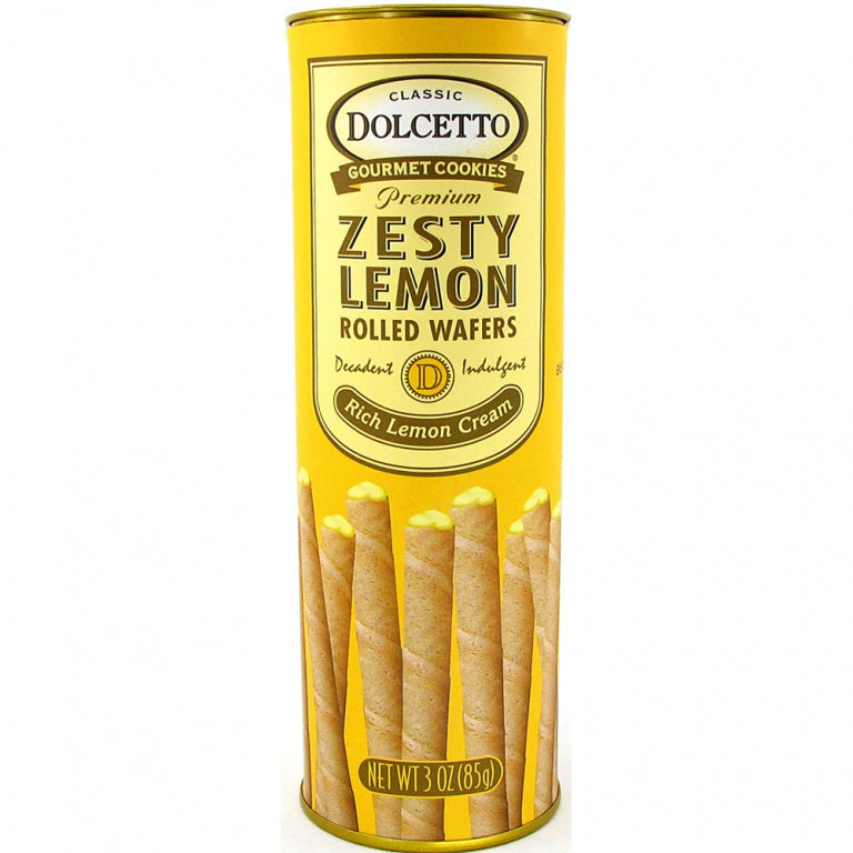 Dolcetto Zesty Lemon Rolled Wafers 3oz