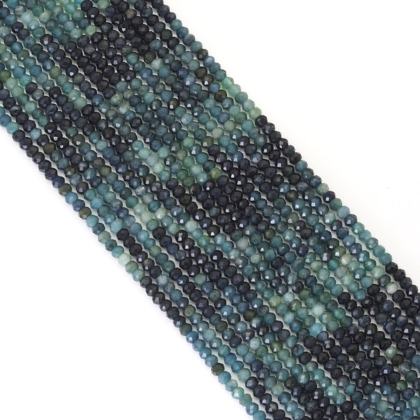 2x3mm Genuine Blue Tourmaline Faceted Rondelle Beads, Sku#U1