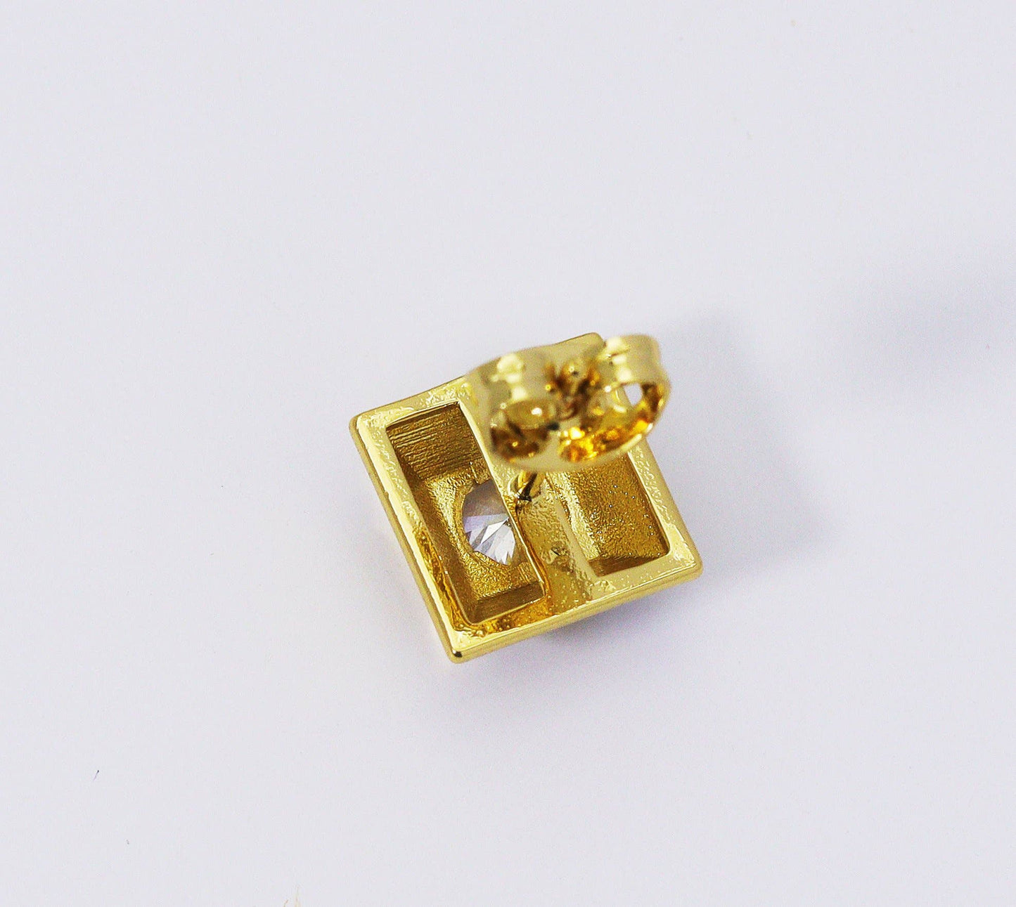 CZ Square Stud Earrings, Sku#B193
