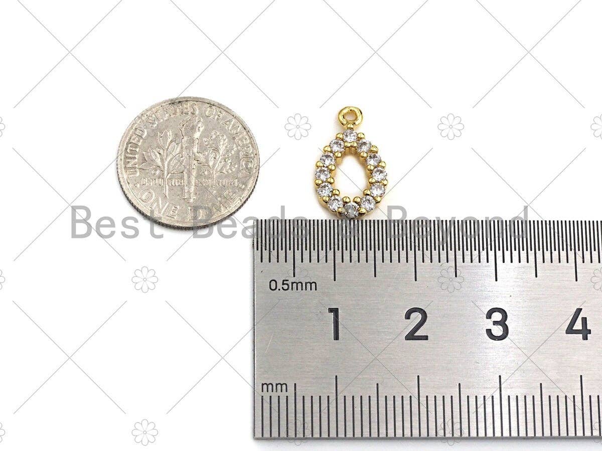 Dainty Clear CZ Micro Pave Teardrop Shape Pendant, Waterdrop Pave Pendant, 9x16mm, Sku#LK30