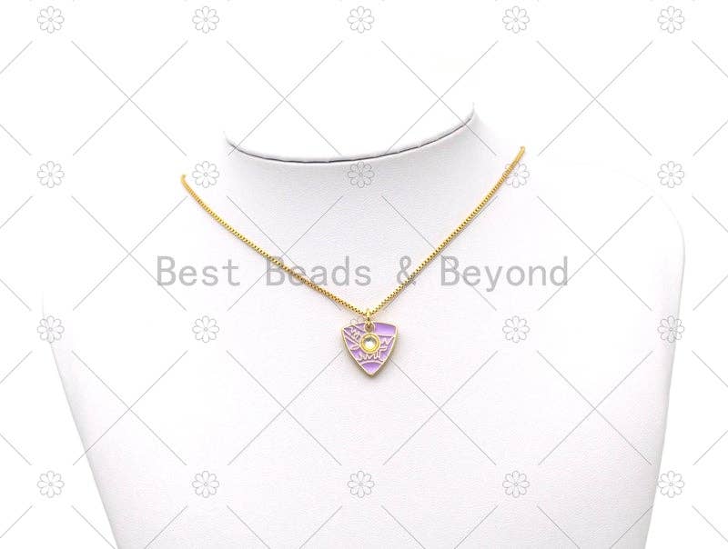 Enamel Triangle Shape Charm, Sku#F1450C