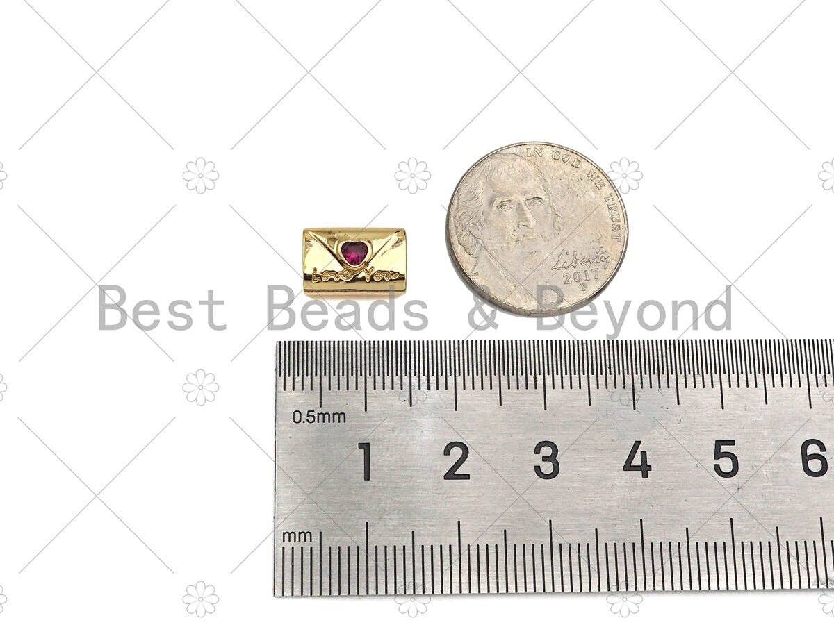 Fuchsia Heart Envelope charm, purse charm, Sku#ZX01