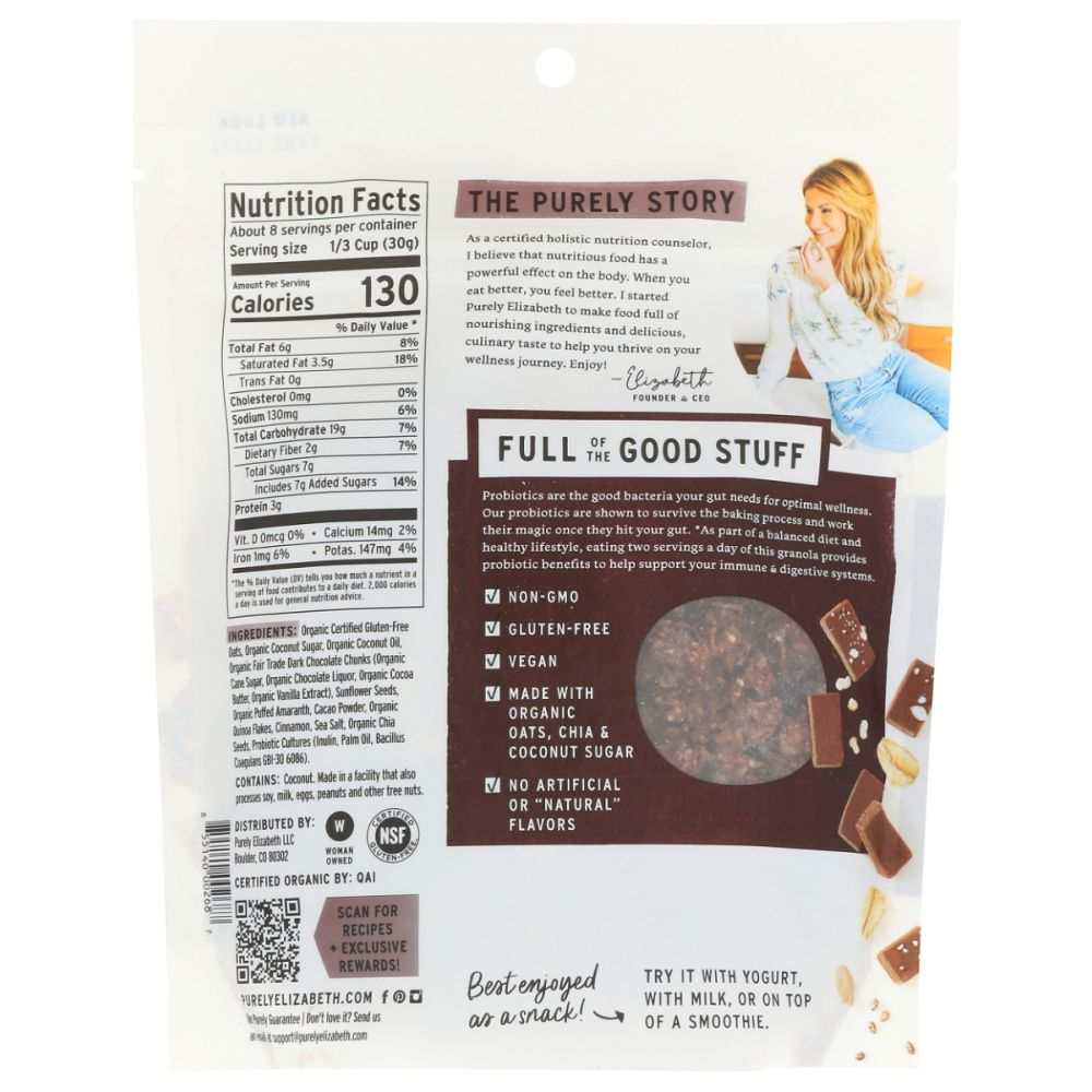 PURELY ELIZABETH: Granola Probiotic Chocolate Sea Salt, 8 oz