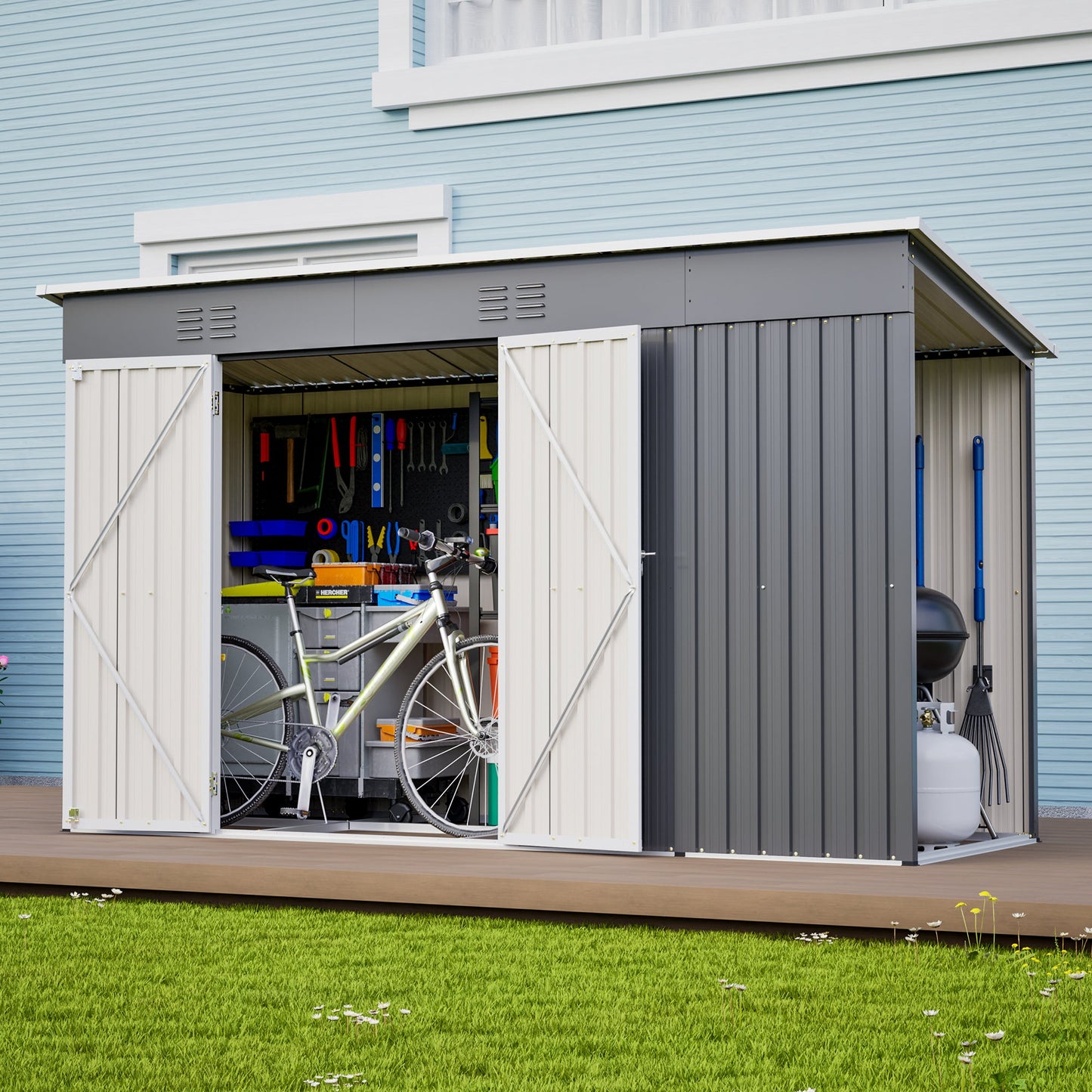 10'x4' Outdoor Metal Storage Shed