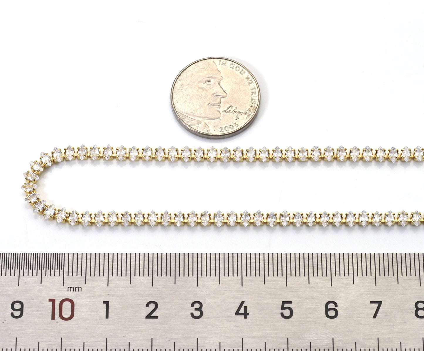Marquise CZ Tennis necklace, sliding Adjustable Necklace,sku#JL162