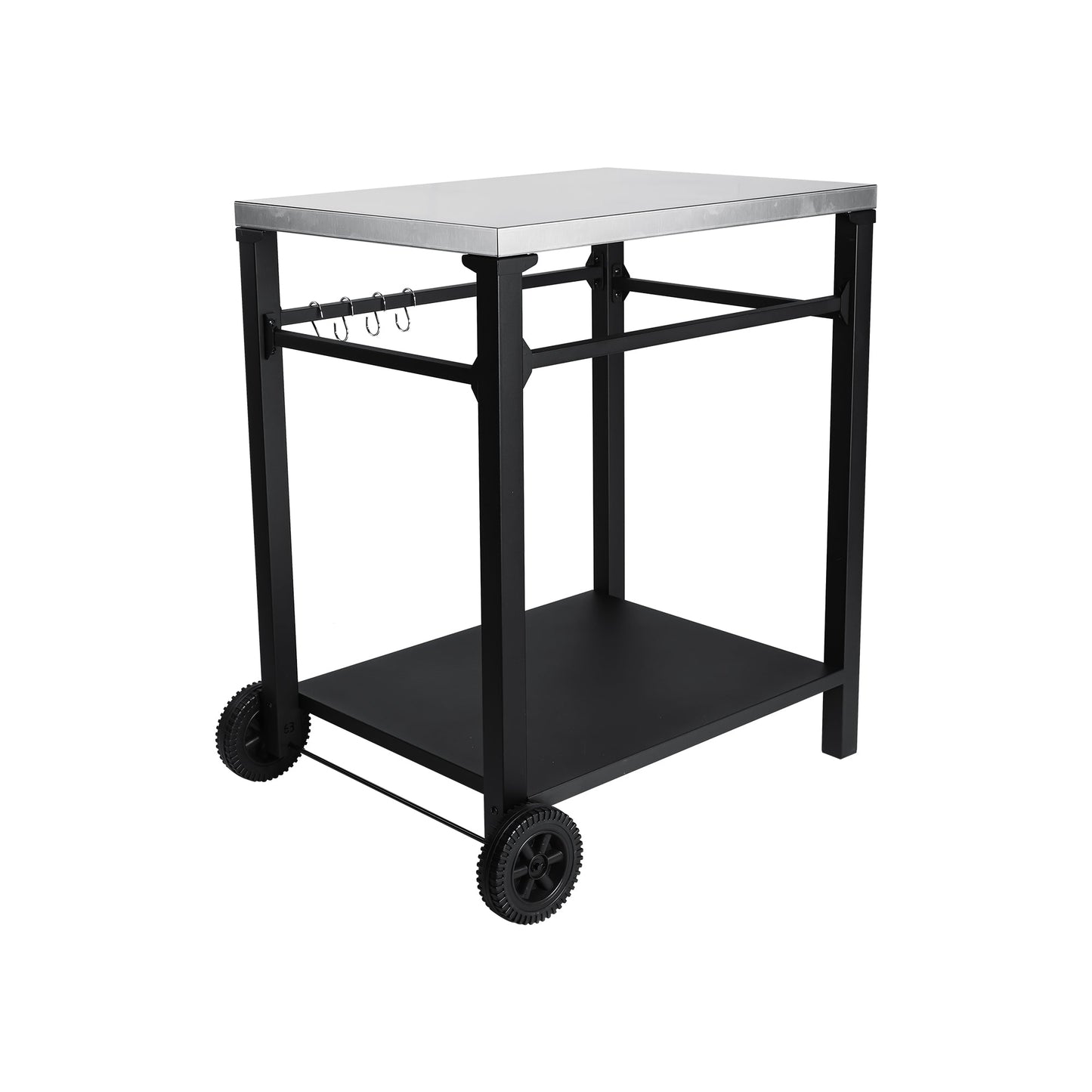 2-Tier Outdoor Grill Cart with Stainless Steel Top