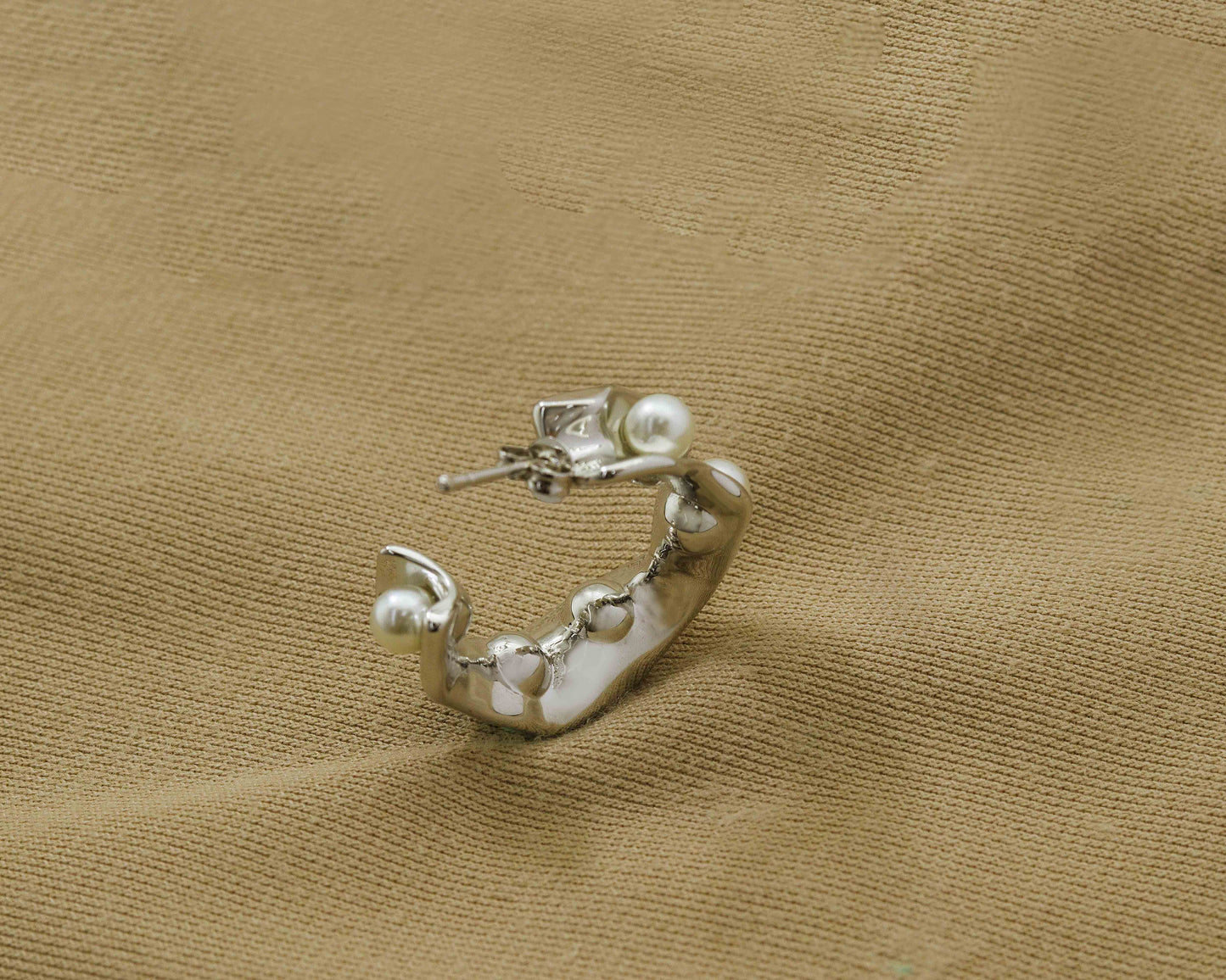 Pearl Hoop Earring,Sku#J330