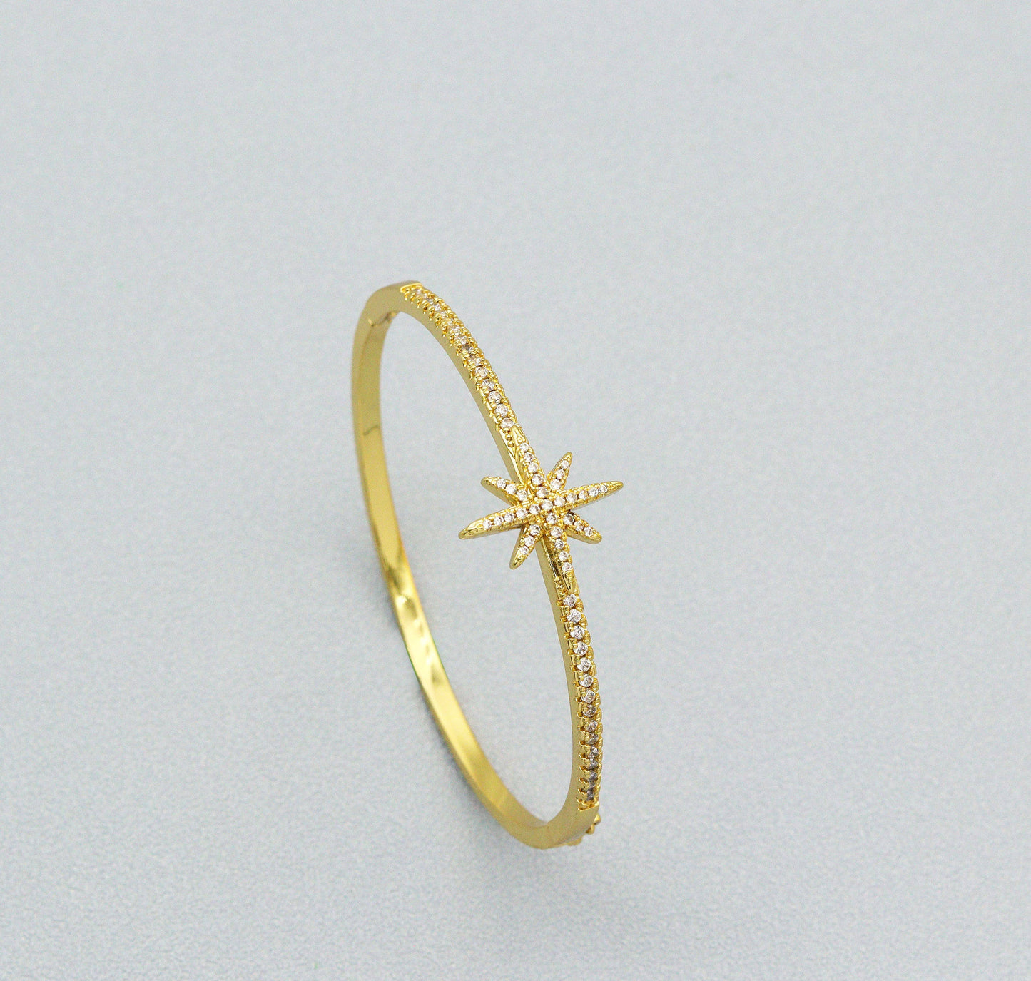 CZ North Star Bangle Bracelet, Sku#X317