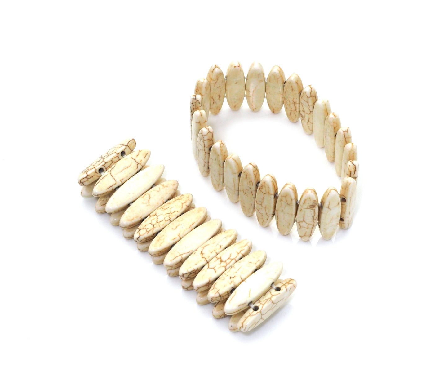 White Turquoise Stretch Adjustable Bracelet, Sku#U1456