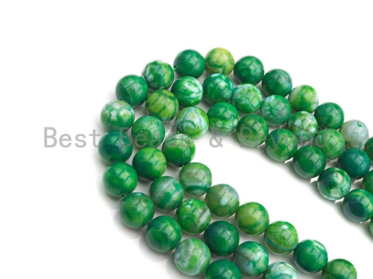 Natural Green Fire Agate Beads, 6mm/8mm/10mm Round smooth