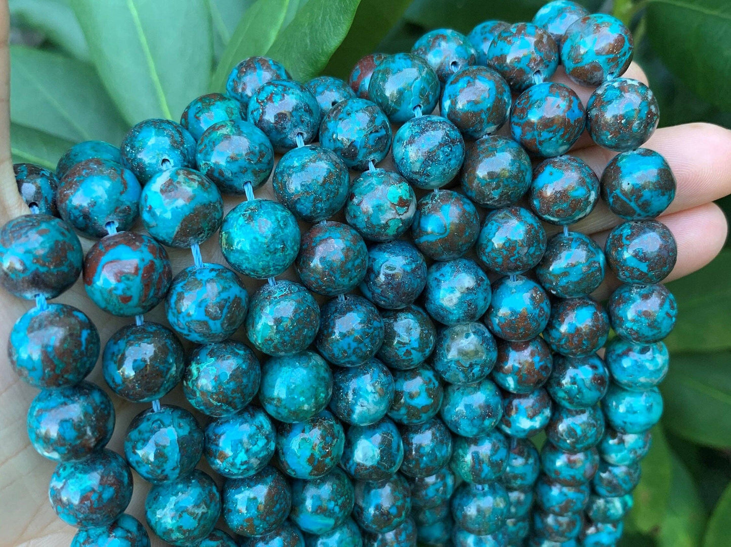 Top Quality Natural Chryscolla Beads, 10mm/12mm round smooth natural Chryscolla Beads, 15.5" Full Strand, sku#R309