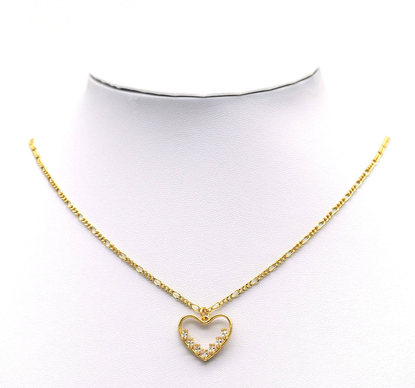CZ Heart Frame Charm, Sku#LK641
