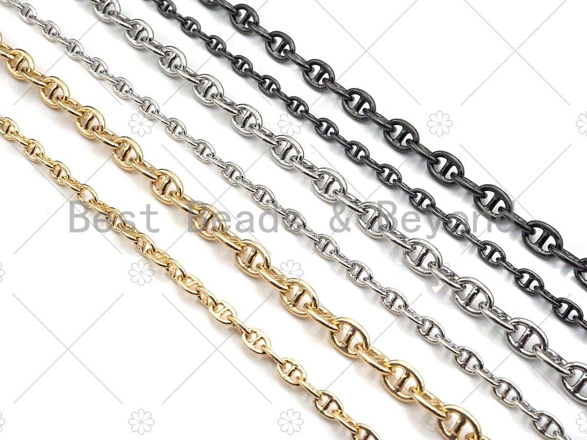 High Quality Hand Made Anchor / Mariner Gold Chain, 18K Real Gold Plated Chain, Wholesale bulk Chain, 5x8mm, sku#M325