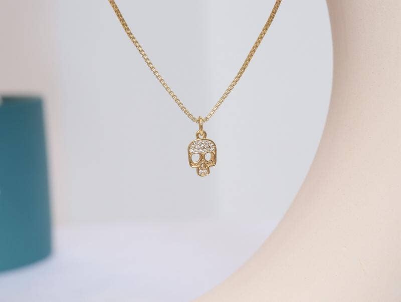CZ Halloween Skull Charm, Sku#Y669