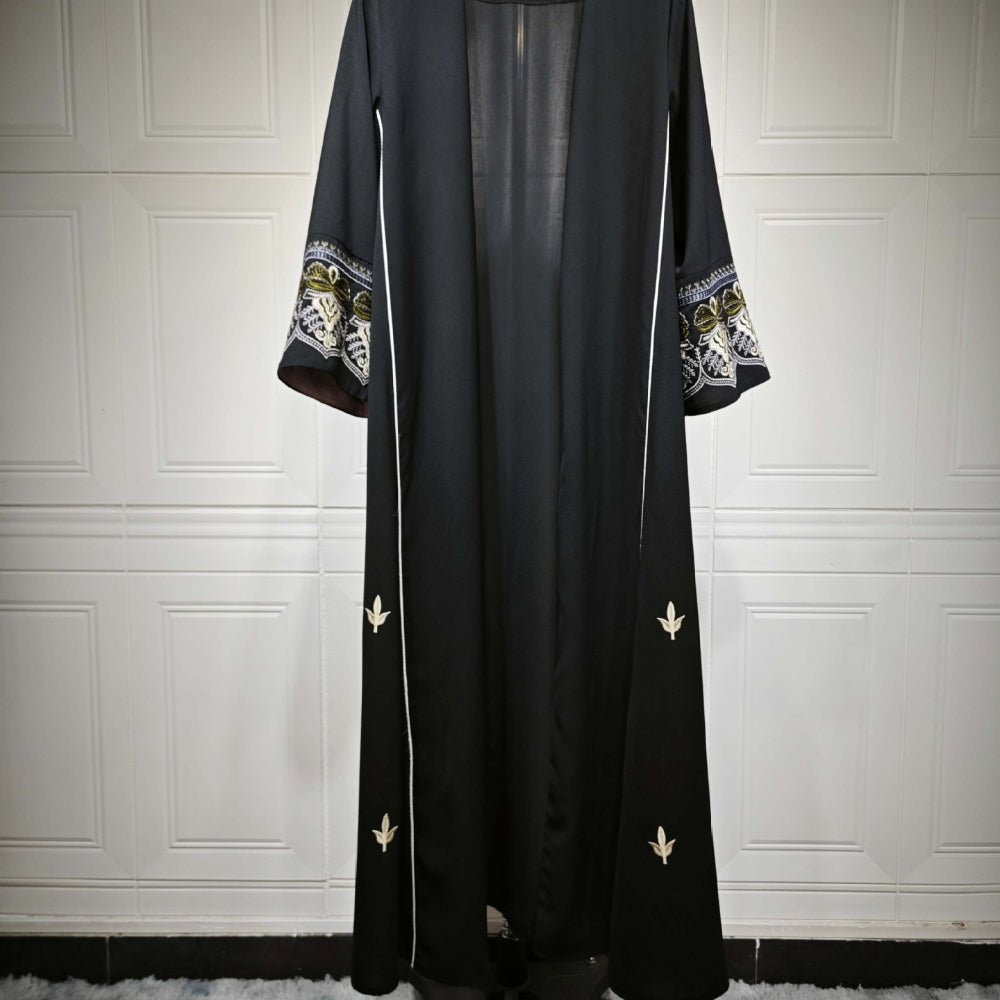 Elegant Embroidered Temperament Open Abaya (MOA062)