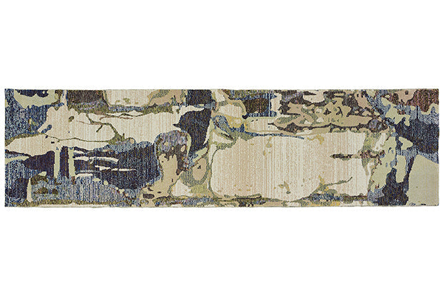 Fusion Contemporary Rug - Gray Blue / Tan / Cream / Brown