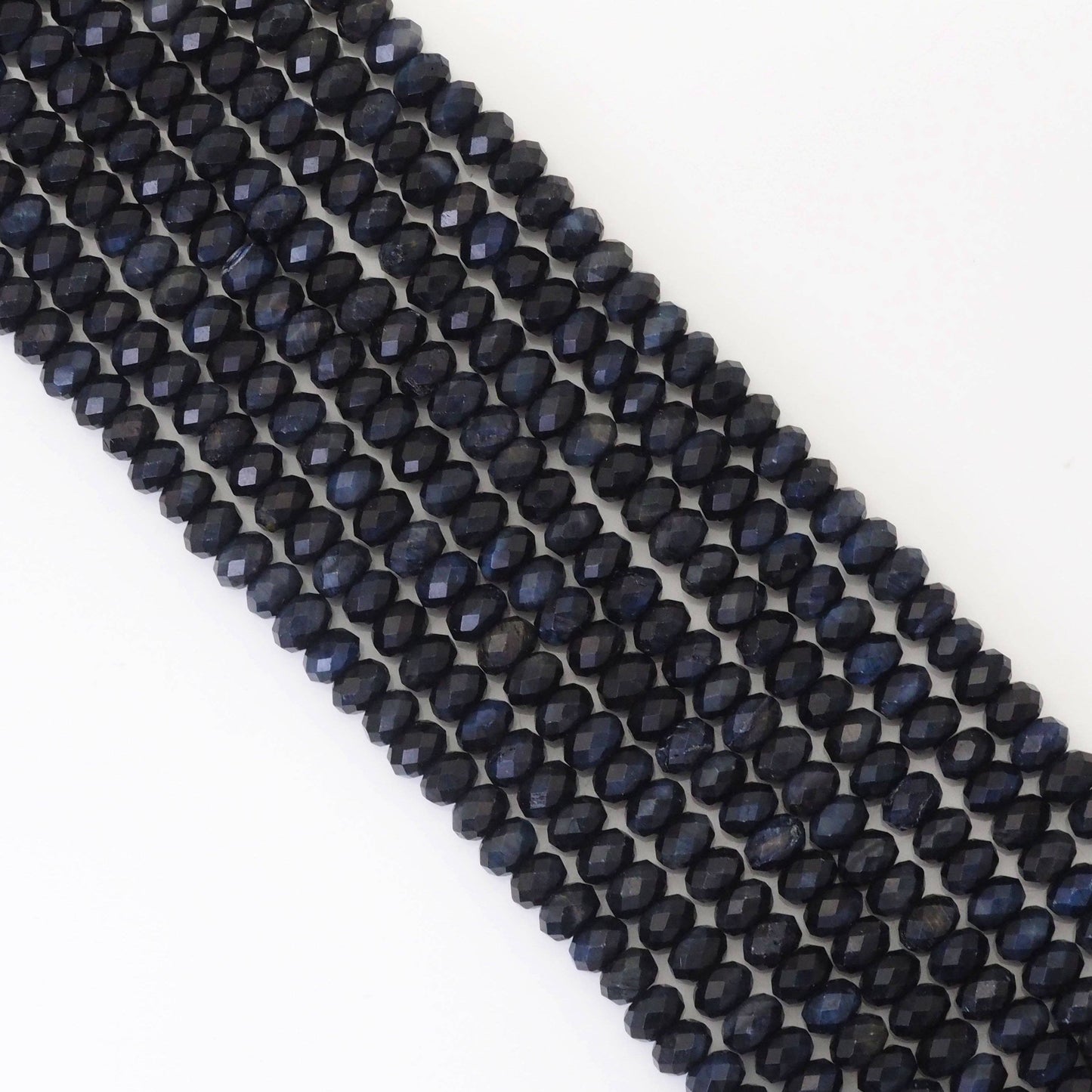 4x6mm Blue Tiger Eye Faceted Rondelle Beads, Sku#U1658