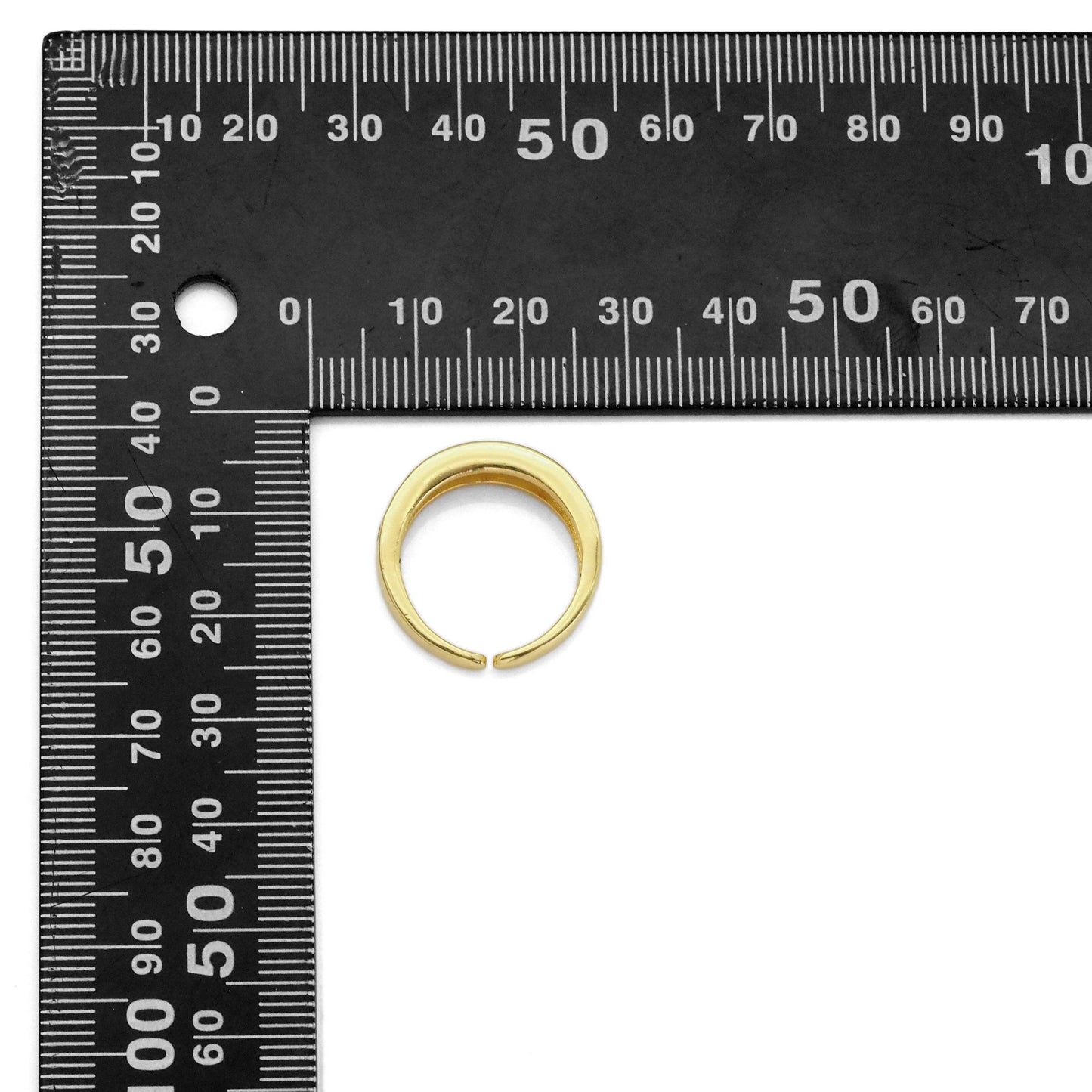 Gold Silver Multicolor Colorful CZ Adjustable Ring, Sku#B373