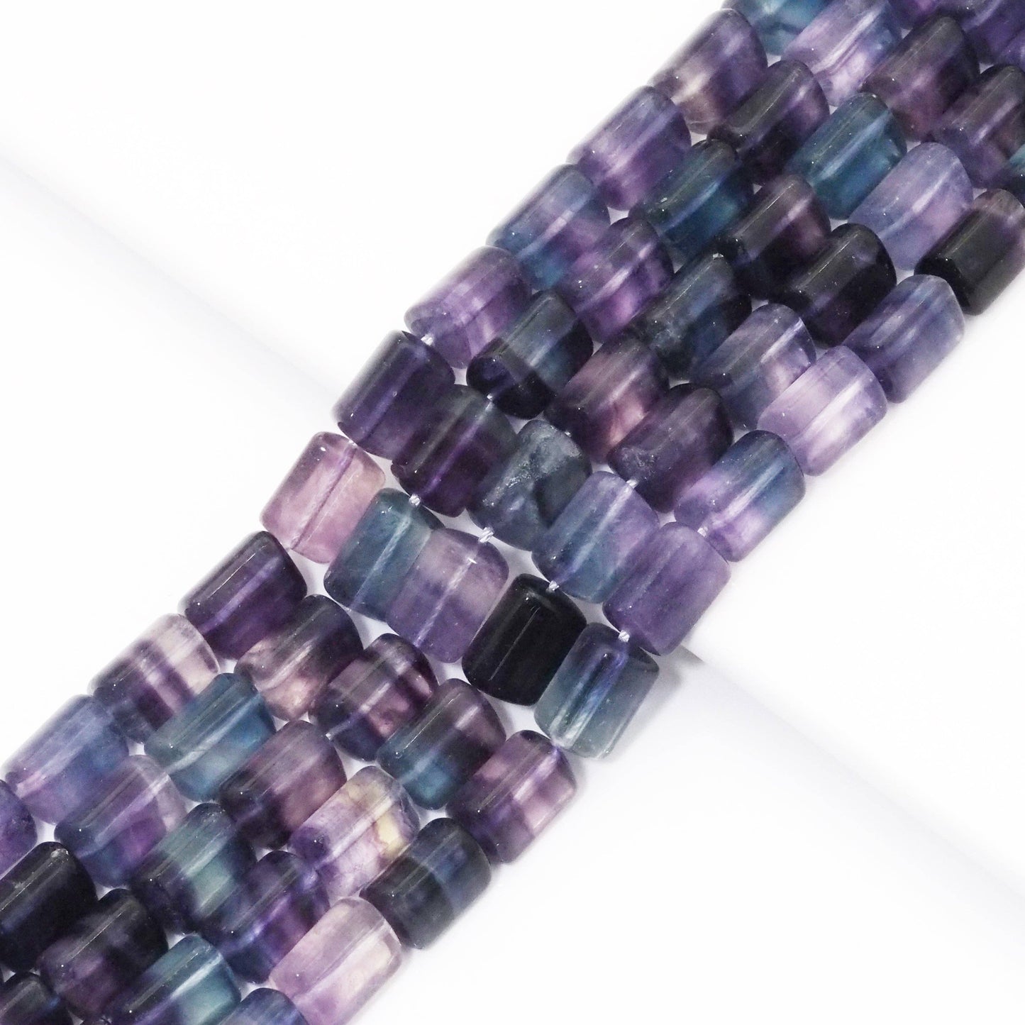 Genuine Fluorite Smooth Triangle Tube Beads, 10x13mm, Sku#U1563