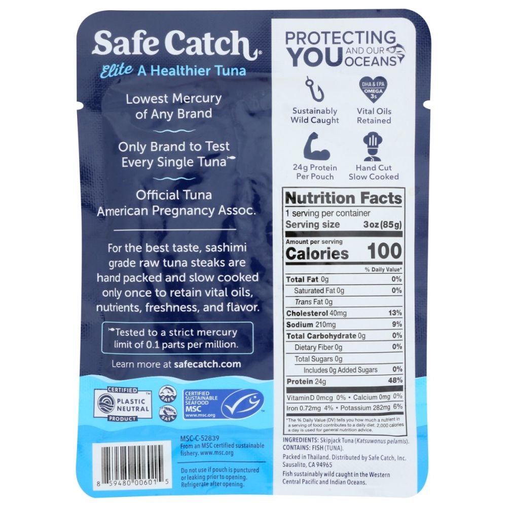 SAFECATCH: Elite Wild Tuna Pouch, 3 oz