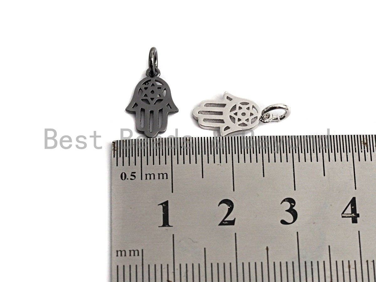 Hollow Out Hamsa Hand Shaped Pendant/Charm, Cubic Zirconia P