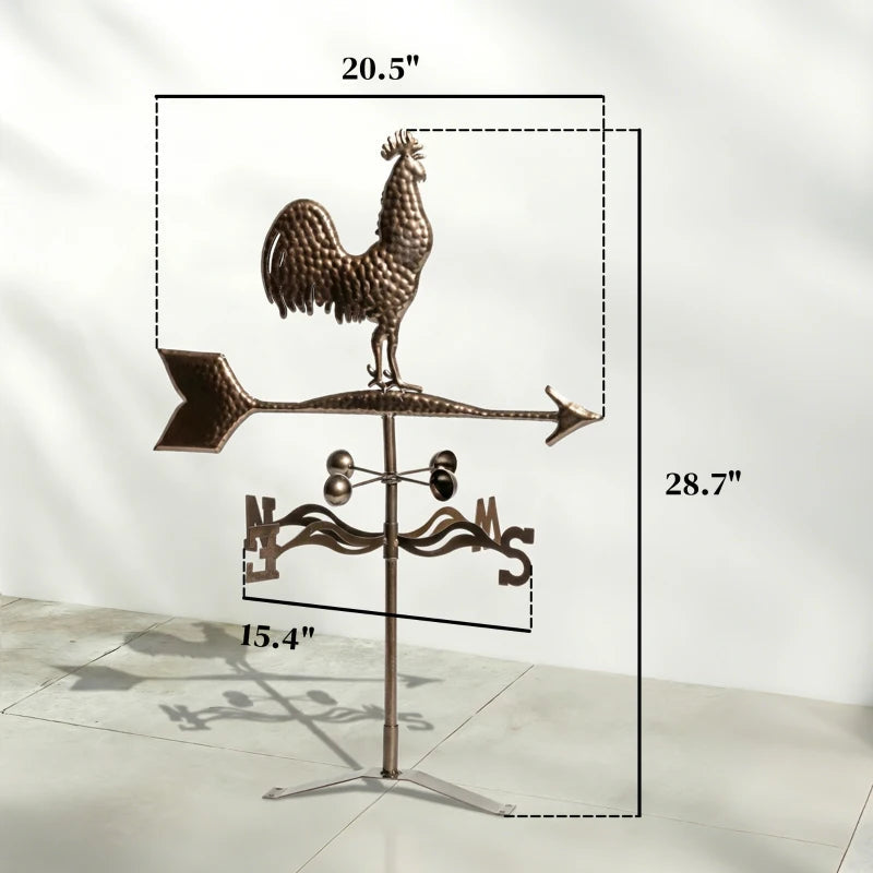 Classic Roof Mount Wind Direction Indicator - Rooster Weather Vane