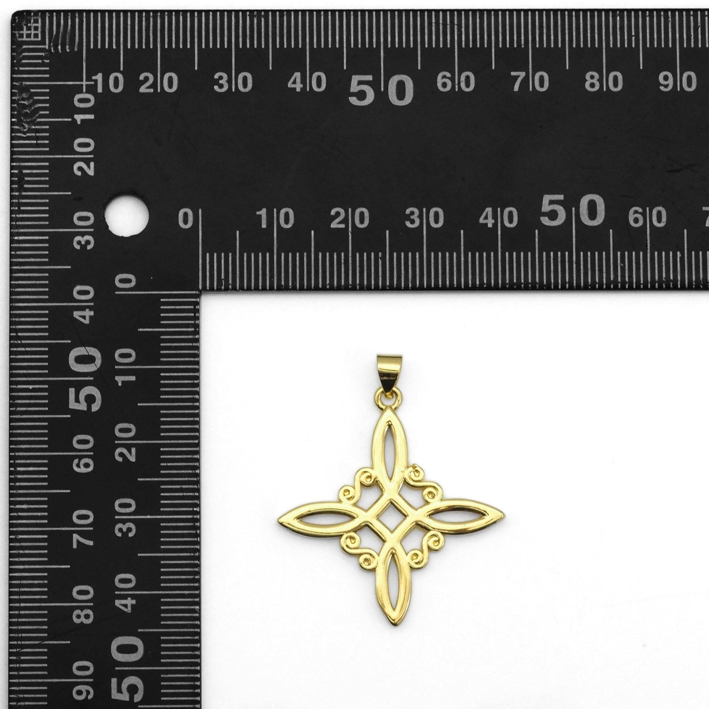 Gold Chinese Knot Flower Shape Charm, Sku#LK827