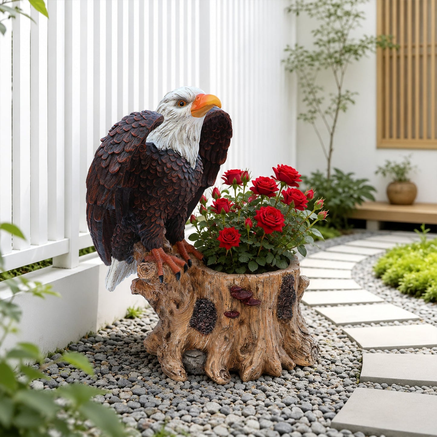 Majestic Eagle with Spread Wings Garden Planter Pot