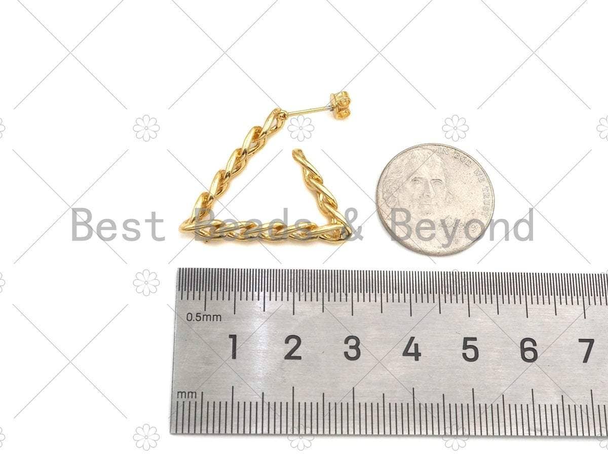 Gold Triangle Geometric Earrings, Sku#J312