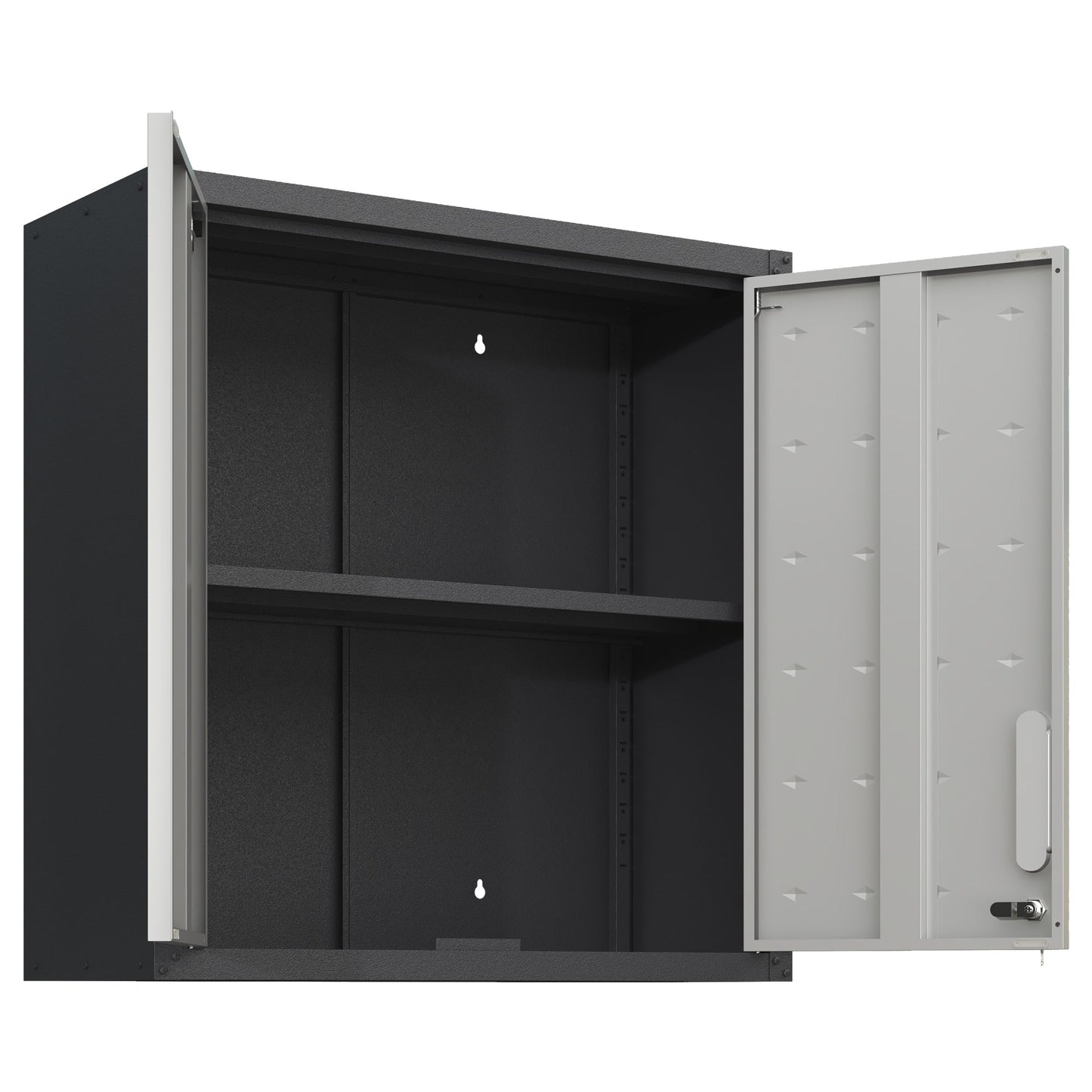 Metal Wall-Mounted Tool Storage Cabinet with Locking Door