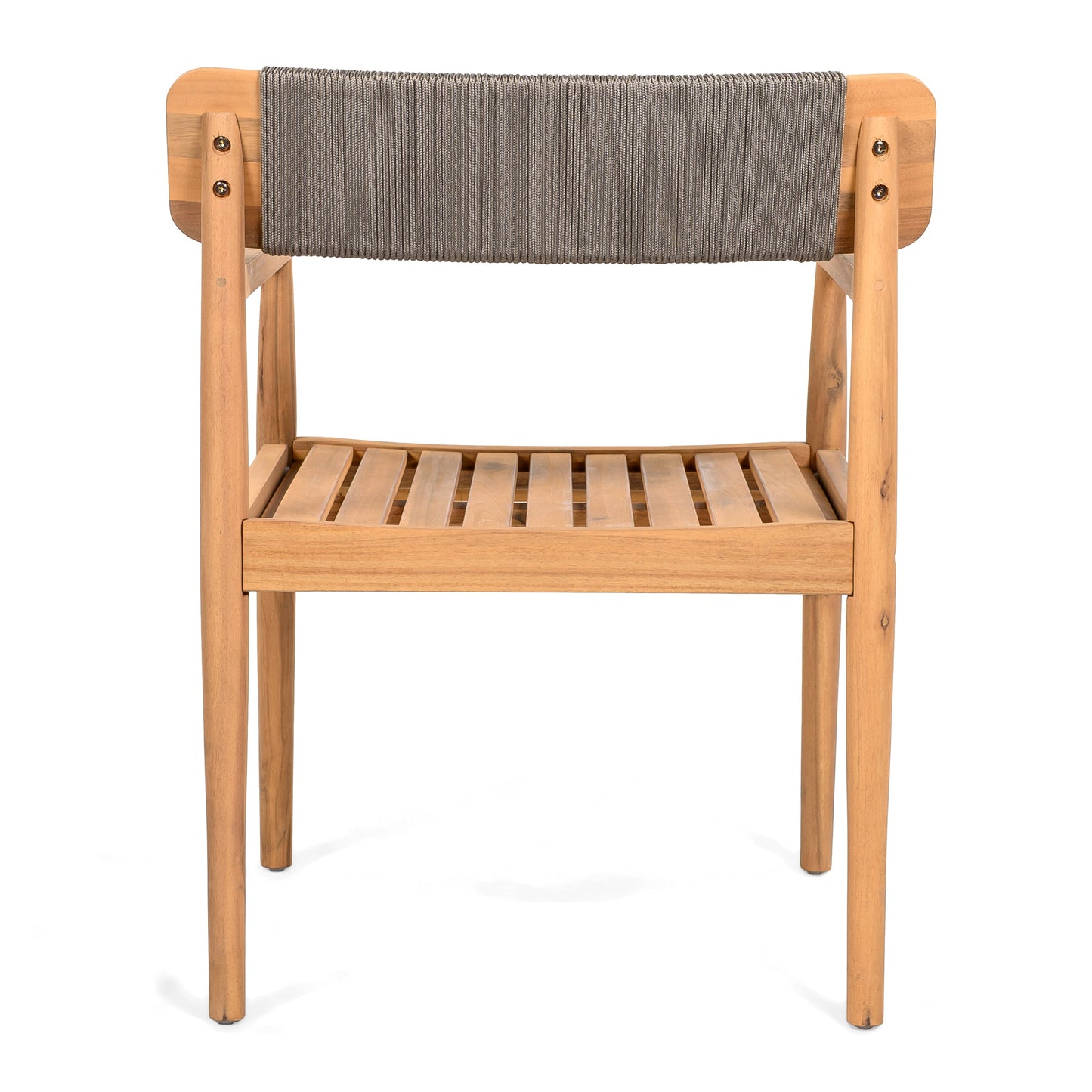 Creative Braided Acacia Wood Outdoor Dining Chairs