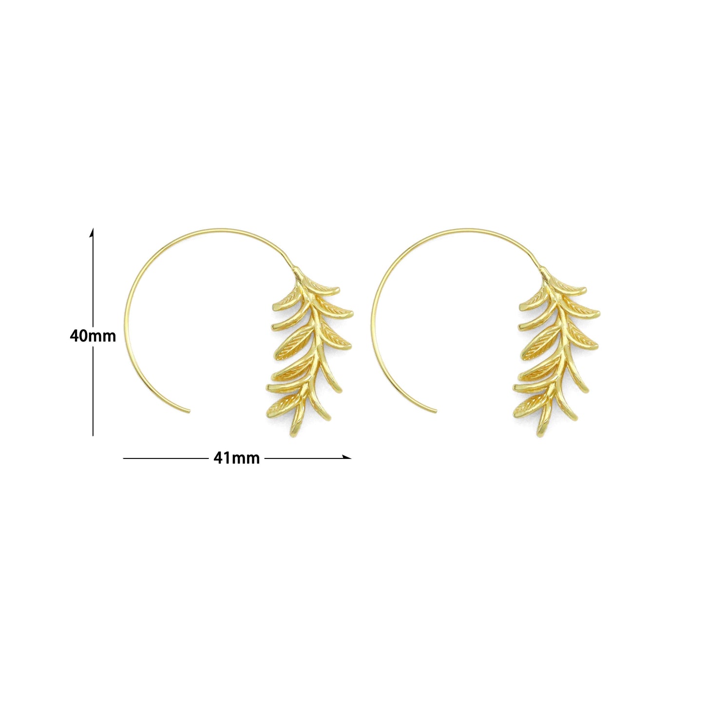 Gold Silver Wheart flower Leaf Shape Hoop Earrings, Sku#L740