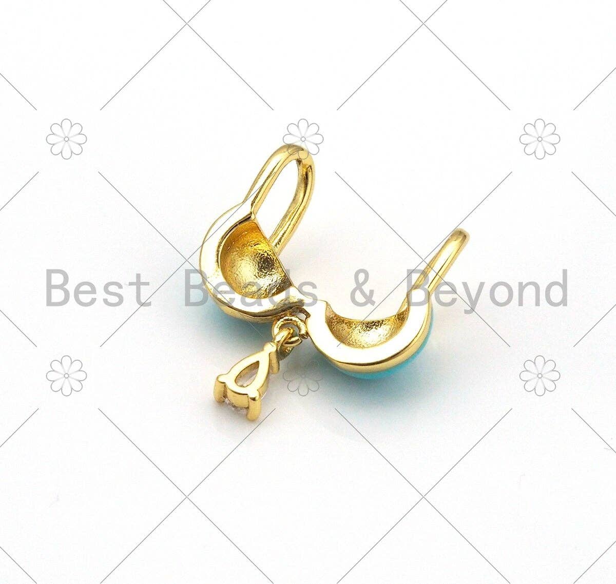 Colorful Enamel Bikini Bra with Clear CZ Shape Pendant,18K Gold Filled Bra Charm,Necklace Bracelet Charm Pendant, 20x14mm,Sku#LK436