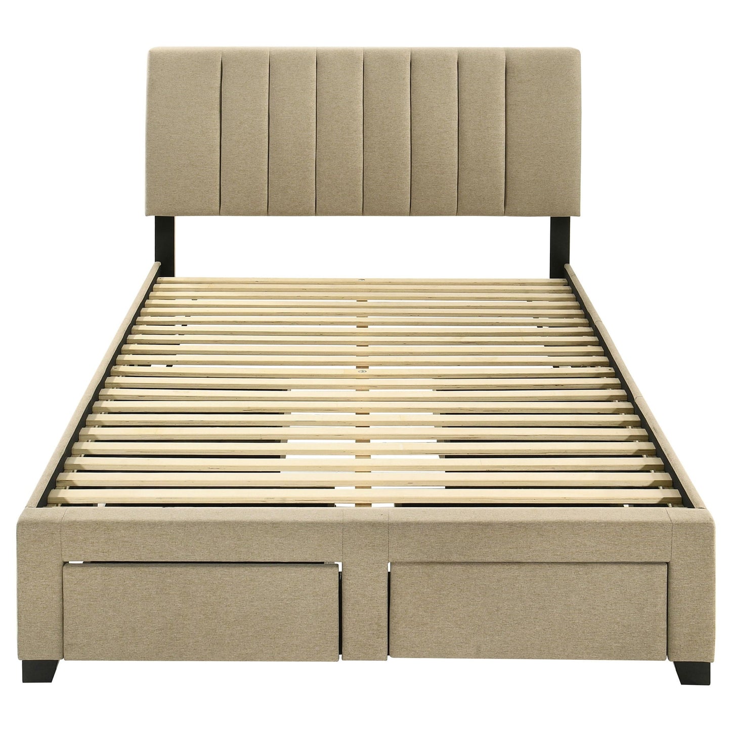 Wheatland 4-drawer Upholstered Full Storage Bed Light Brown