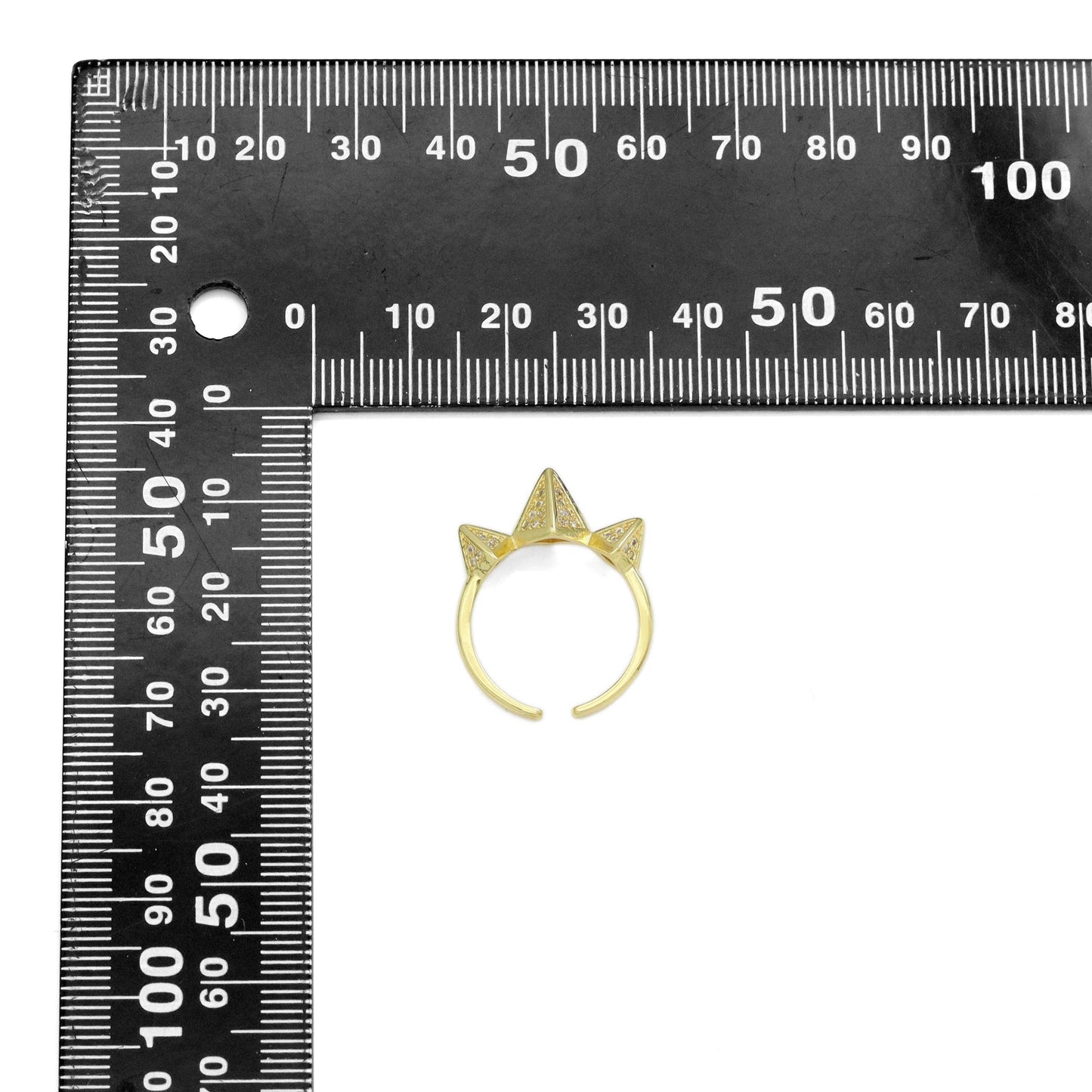 Clear CZ Spike Adjustable Ring, Sku#LK931