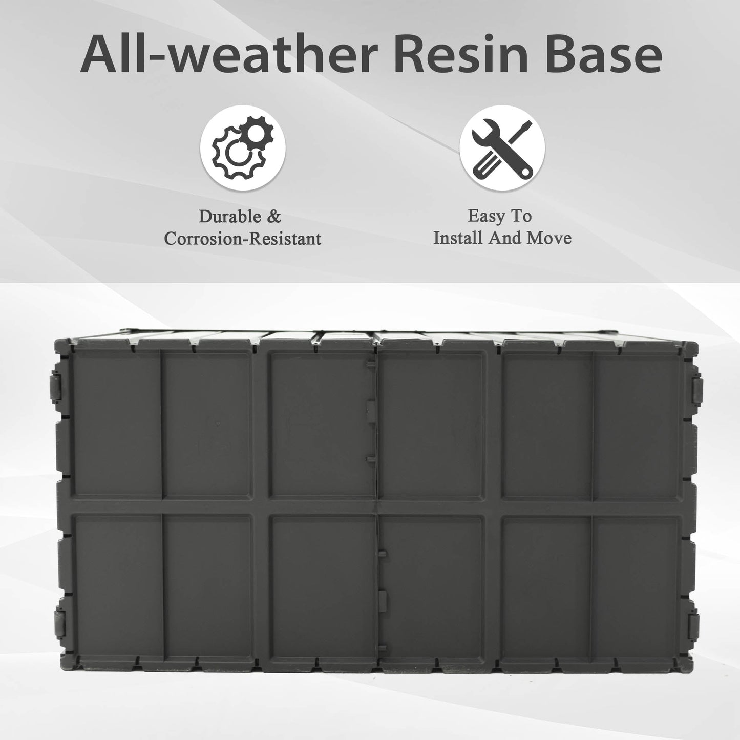 100 Gallon Outdoor Storage Deck Box - Waterproof, Dark Gray