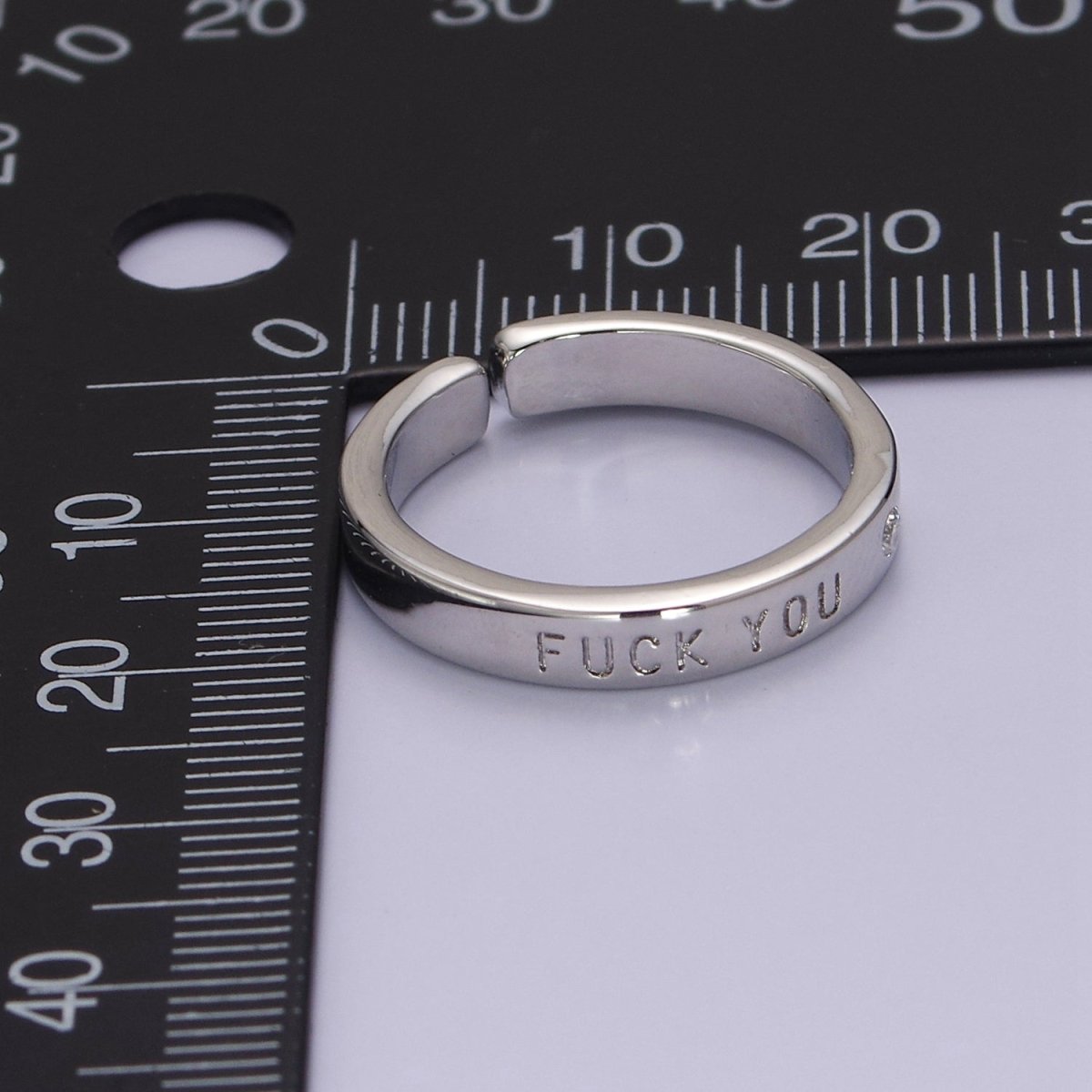 Fuck You Ring statement women ring FU f*ck Silver Band Ring O-2074