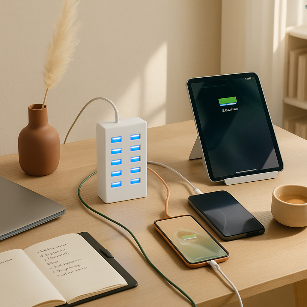 USB Charging Station Hub for Phones and Tablets