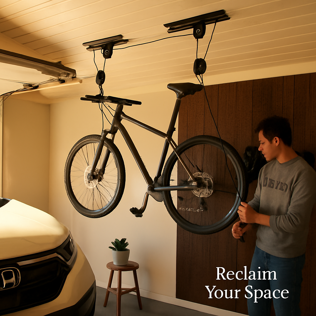 Bike Lift Ceiling Storage Rack for Bikes and Gear